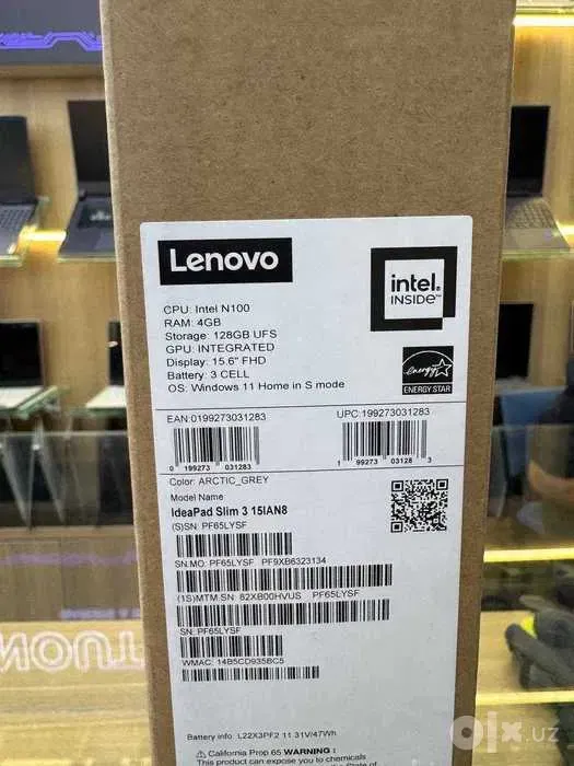 Noutbuk Lenovo IdeaPad Slim 3 Intel Processor N100 4/128GB 15.6" IPS image 3