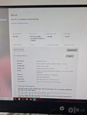 HP Pavilion 24" моноблок 8GB/256GB + 1TB blur bg