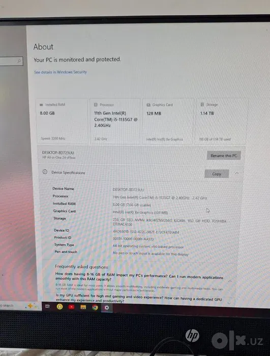 HP Pavilion 24" моноблок 8GB/256GB + 1TB 0 HP Pavilion 24" моноблок 8GB/256GB + 1TB image 0