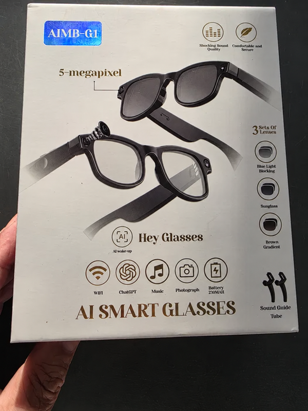 AI Smart Glasses Lux с камерой и сменными линзами blur bg